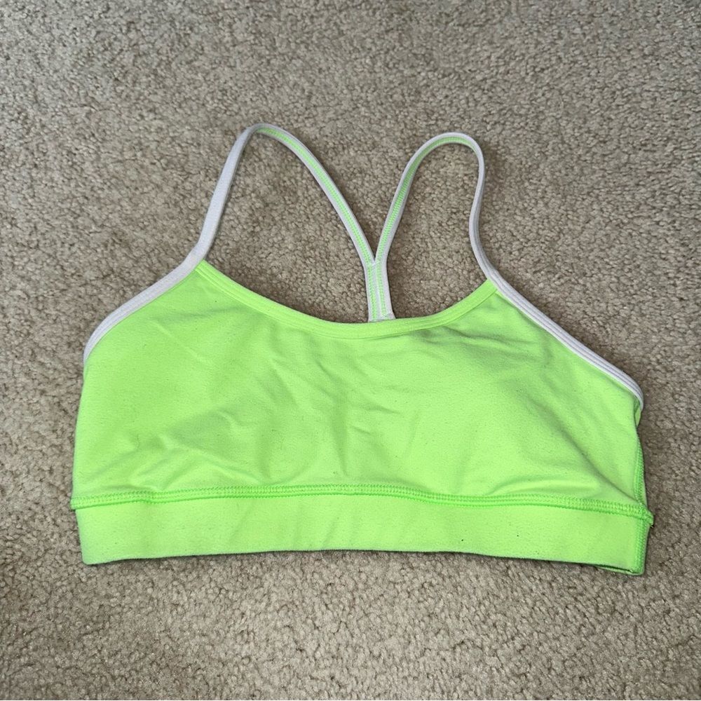 Lululemon bright neon lime green sports bra - Picture 2 of 10